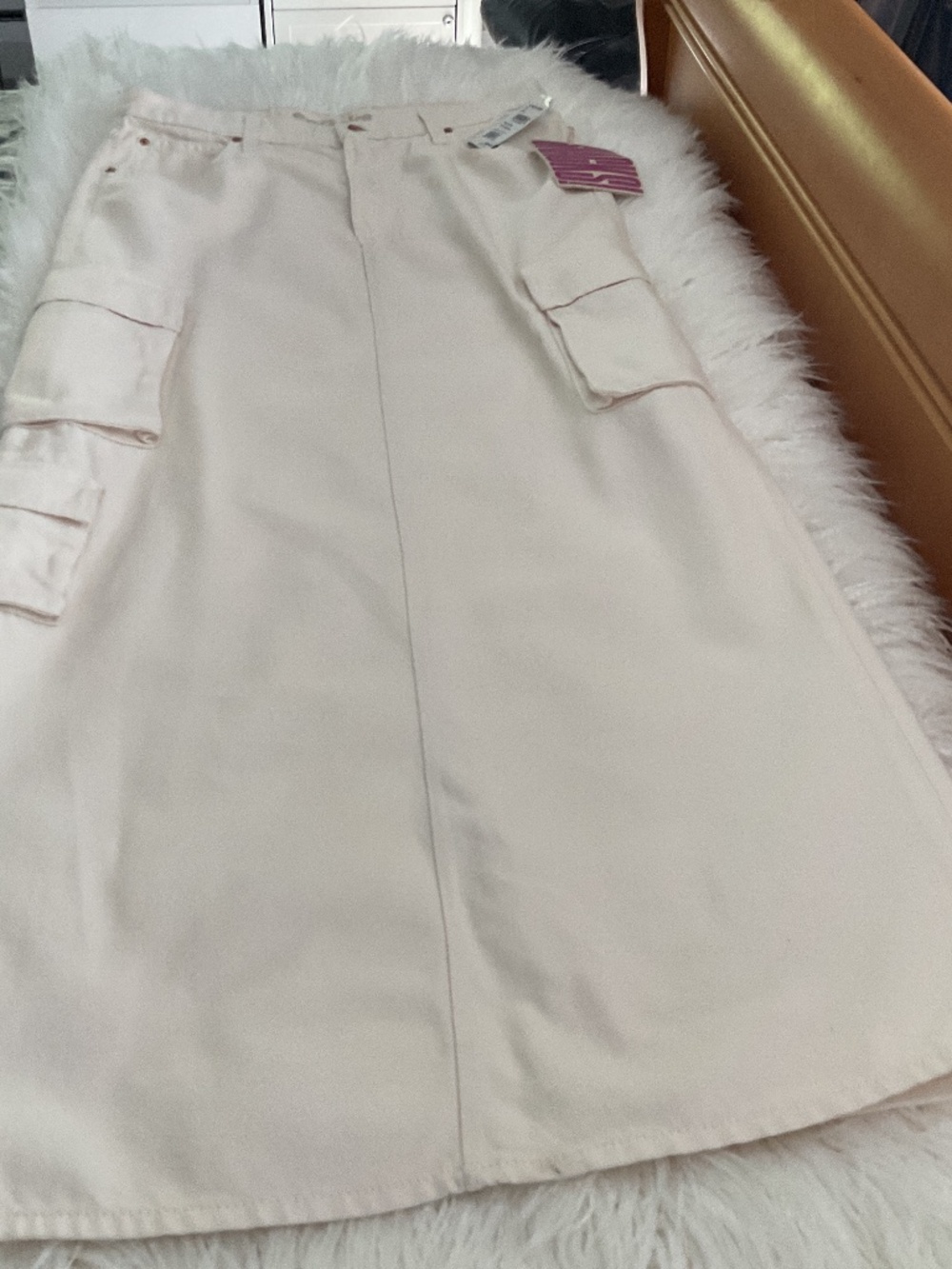 MOTHER Snacks Off White Denim  Maxi Skirt